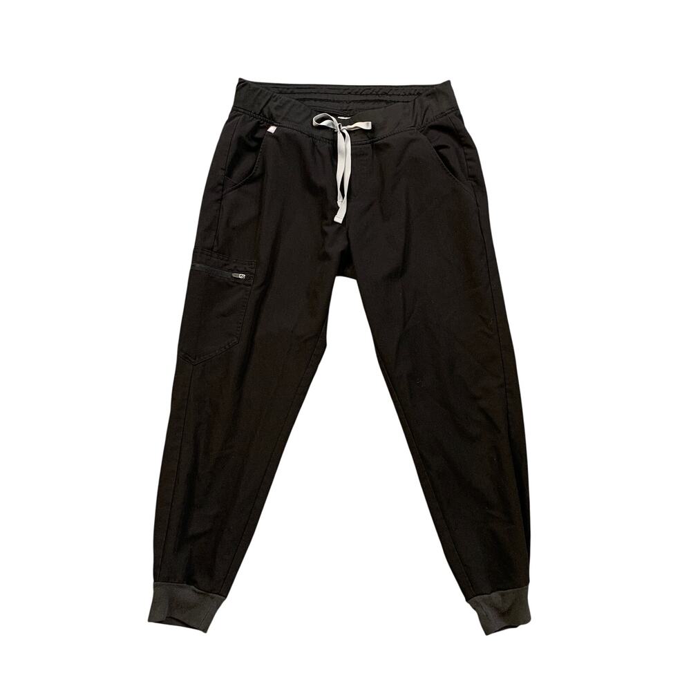 Figs Joggers Womens M Medium Black Zamora Scrub Pockets Drawstring Medical Pants